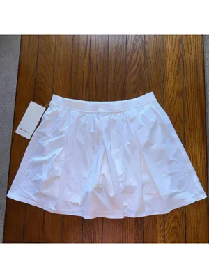 Lululemon Angled Pleat Tennis Skirt High Rise White Size Large (Size 10) NWT thumbnail 2