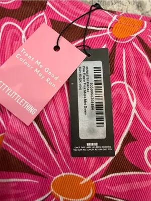 PRETTYLITTLETHING Pink Flower Print Mini Skirt US 12 NWT Y2K thumbnail 4