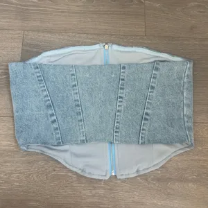 Sorella Denim‎ Zip Up Corset Size Small Chic Blogger Fav thumbnail 6