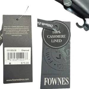 FOWNES BROTHERS Leather Gloves Charcoal Gray Cashmere Lined Medium NWT thumbnail 5