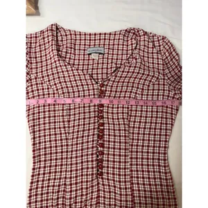 Vintage Gingham Maxi Dress Cottagecore Plaid Prairie Western Boho‎ Size 11/12 thumbnail 6