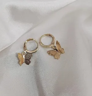 Free People 14k Gold Butterfly Earrings thumbnail 2