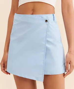 Oval Square Shine Mini Skirt Blue Small thumbnail 1