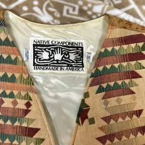 VTG Native Components Handmade in America Vintage Tapestry Vest Size Small thumbnail 2