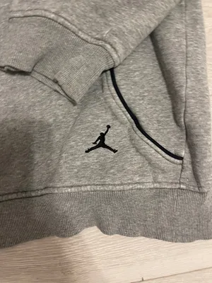 Jordan Gray Pullover Hoodie with Black Logo thumbnail 2