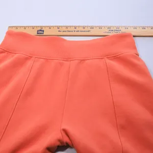 Athleta Retroplush Logo Straight Leg Pants Women MT Persimmon Orange Pintuck thumbnail 8