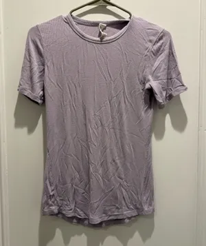 Lululemon Light Purple Short Sleeve Tshirt Top Workout thumbnail 1