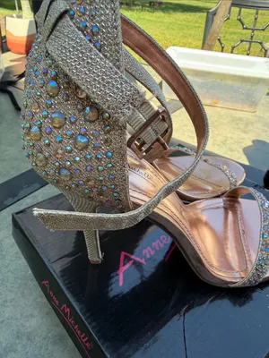 Anne Michelle Rhinestone Strappy High Heel Sandals in Rose Gold thumbnail 5