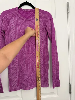 Lululemon Restless Pullover Purple Size 8 Cable Knit thumbnail 4