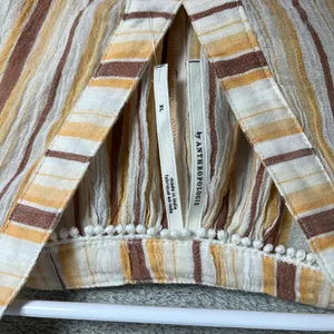 Anthropologie Tie Front Striped Blouse‎ Boho Resort Relaxed Statement Top XL New thumbnail 6