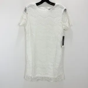 Lulus Take Me to Brunch Ivory Lace Shift Dress Classic Preppy Cute Small NWT thumbnail 5