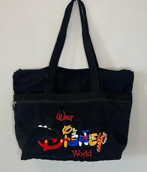 Disney Mickey Mouse Donald Pluto Goofy Winnie Pooh Tigger Embroidery Tote Bag thumbnail 1