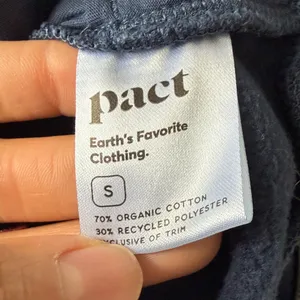 Pact Women’s Crew Neck Sweatshirt in Navy Blue Size Small with Pockets thumbnail 7