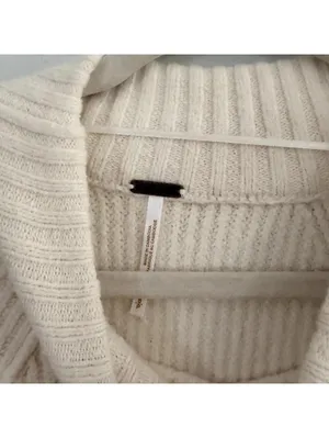 Free People Sunbeam Ribbed Oversized Sweater in Cream thumbnail 4