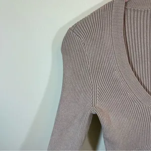 ✨ Abercrombie & Fitch Scoop Neck Ribbed Knit‎ Sweater Tan Neutral Small thumbnail 5