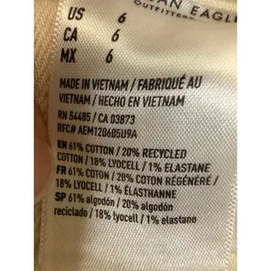 American Eagle Womens 11 Trouser Short High Rise Stretch Tan Cream 6 28W NEW thumbnail 5