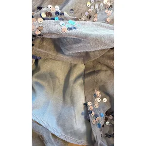 Pinup Fashion Blue Sequin Mesh Maxi Dress Plus Size 18W Flutter Sleeve V-Neck thumbnail 11