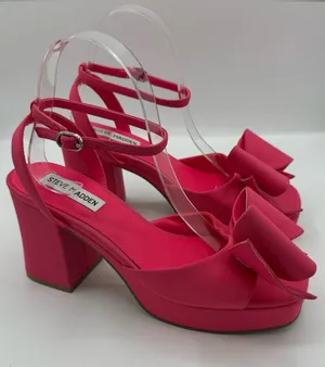 Steve Madden Aerin Satin Platform Heels Rhinestone Bow Pink size‎ 8 Barbiecore thumbnail 1
