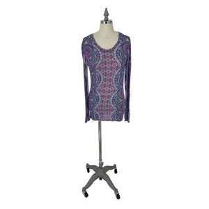 Philosophy Republic Clothing Women's Paisley Long Sleeve Lavender T-Shirt S‎ thumbnail 2