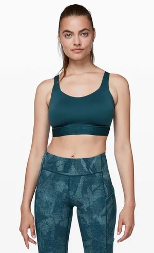 LULULEMON Fine Form Bra in Bermuda Teal Size 34DD Yoga Running Sport Seamless thumbnail 1
