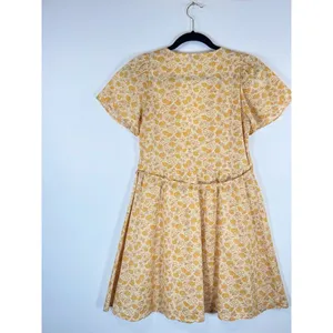 Madewell Womens Dress Yellow Fiore Mini Floral Ditsy V Neck Wrap A Line Boho XS thumbnail 10