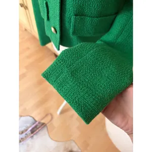 ARITZIA BABATON Green Tweed Frances Jacket In Vibrant Green Tweed Size XS‎ thumbnail 3