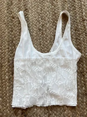 Free People Tank Lace Top white thumbnail 2
