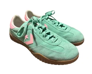 Converse Run Star Trainer Women's 7 Casual Sneaker Suede Aqua Pink Lace Up Low thumbnail 1