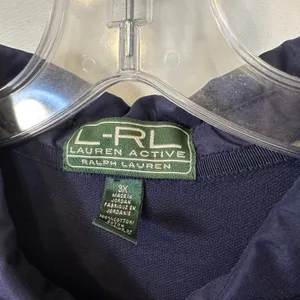 VTG Lauren Ralph‎ Lauren Plus Size 3X Polo Shirt Top Navy Blue Cotton Y2K 733 thumbnail 6