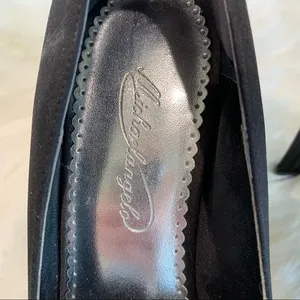 Michaelangelo size 8 m black heels pumps with sparkly accent‎ at toes peep toe thumbnail 4