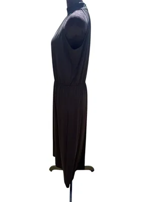 The Limited Black Keyhole High Neck‎ Midi Dress L Halter Style LBD Cocktail thumbnail 8
