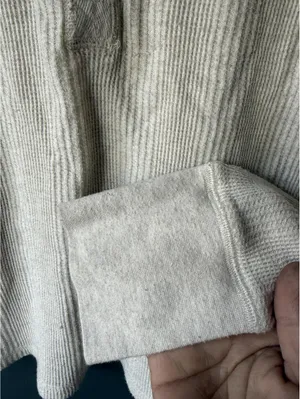 Aerie Cream Waffle Knit Henley Long Sleeve Thermal Top Size M thumbnail 3