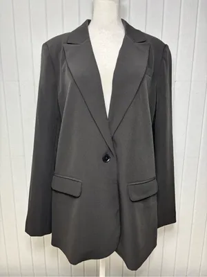 Vince Camuto Black Single-Button Notch Lapel‎ Blazer Jacket Size L Career Chic thumbnail 4