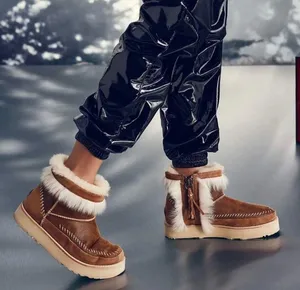 UGG Fluff Punk Shearling Leather Booties Boots thumbnail 1