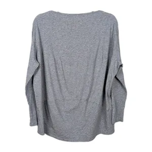 LULULEMON Back In Action Long Sleeve Heathered Light Grey Pima Cotton Women's 8 thumbnail 3