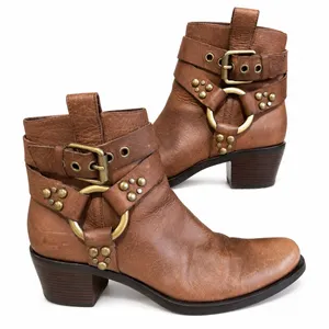 792 Cole Haan G Series Moto Harness Brown Leather Ankle Boots Women’s 7.5 Medium thumbnail 2
