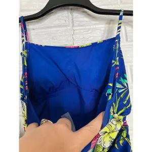 Loft swim shirred side one piece swimsuit tropical floral‎ print women's small thumbnail 6