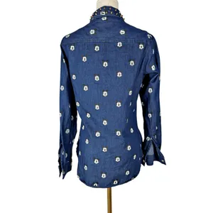 RARE Disney x Kook n Keech Denim Mickey Studded Snap Button Shirt *FLAW* thumbnail 3