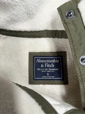 Abercrombie & fitch Olive & Cream Quilted Pullover Sweater fleece small thumbnail 3