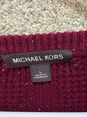 Large Michael Kors‎ sweater MK knit preppy sweater speckled color textured heavy thumbnail 9