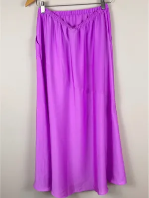 A New Day Purple Satin A-Line Maxi Slip Skirt Size Small Elastic Waist thumbnail 6