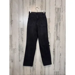 PacSun Black High Rise Ripped Knee Straight Leg Jeans Size 23 thumbnail 3