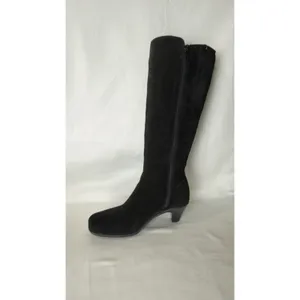 La Canadienne Black Suede Tall Knee High Heeled Boots Women's Size 6 M thumbnail 4