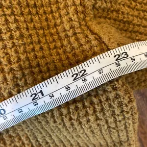 Aerie cozy up brown waffled knit hooded sweater size small thumbnail 10