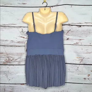 Blogilates NWT Size 1X Troposphere Steel Blue Athletic Mesh Tulle Barre Romper thumbnail 2