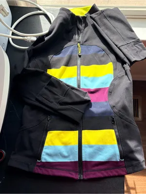 Lululemon Forme Jacket II Striped Panel Black Multicolor Estimated Size 6 thumbnail 1
