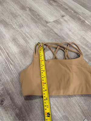Athleta Solace Keyhole Sports Bra in Tan Size S thumbnail 7