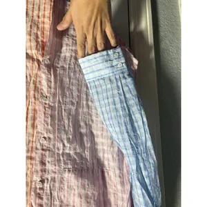 English Factory Button Down Shirt Womens Small Multicolor Pastel Gingham Striped thumbnail 5