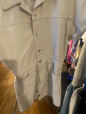 Shimmery Light Gray Short Sleeve Zara romper thumbnail 8