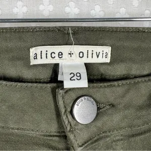 Alice + Olivia Green Mid‎ Rise Flare Jeans thumbnail 2